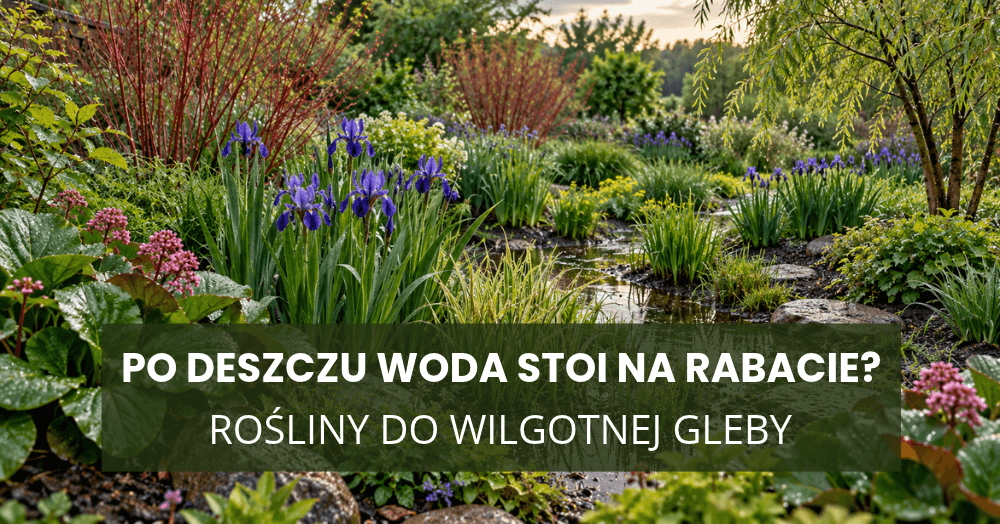po deszczu woda stoi na rabacie